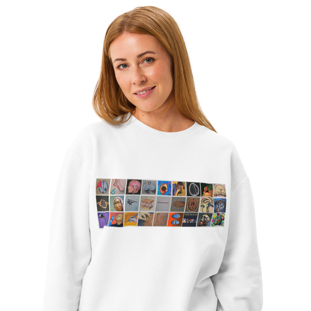 A-Z Neurosurgery Alphabet Unisex garment-dyed fleece crewneck sweatshirt