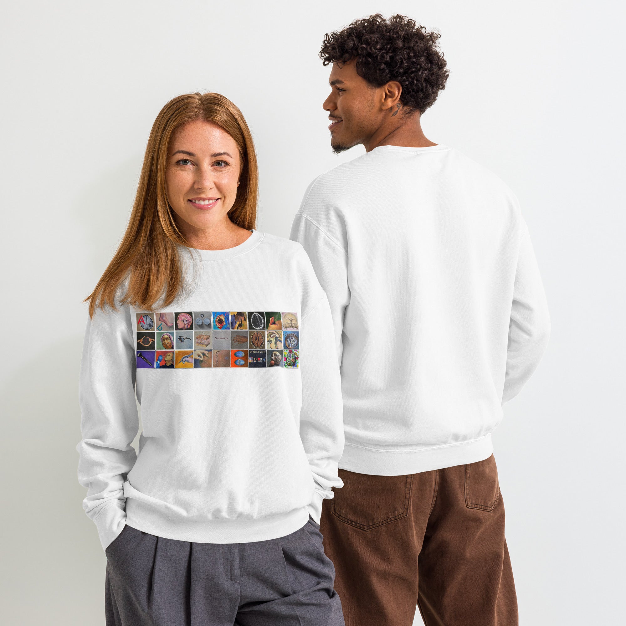 A-Z Neurosurgery Alphabet Unisex garment-dyed fleece crewneck