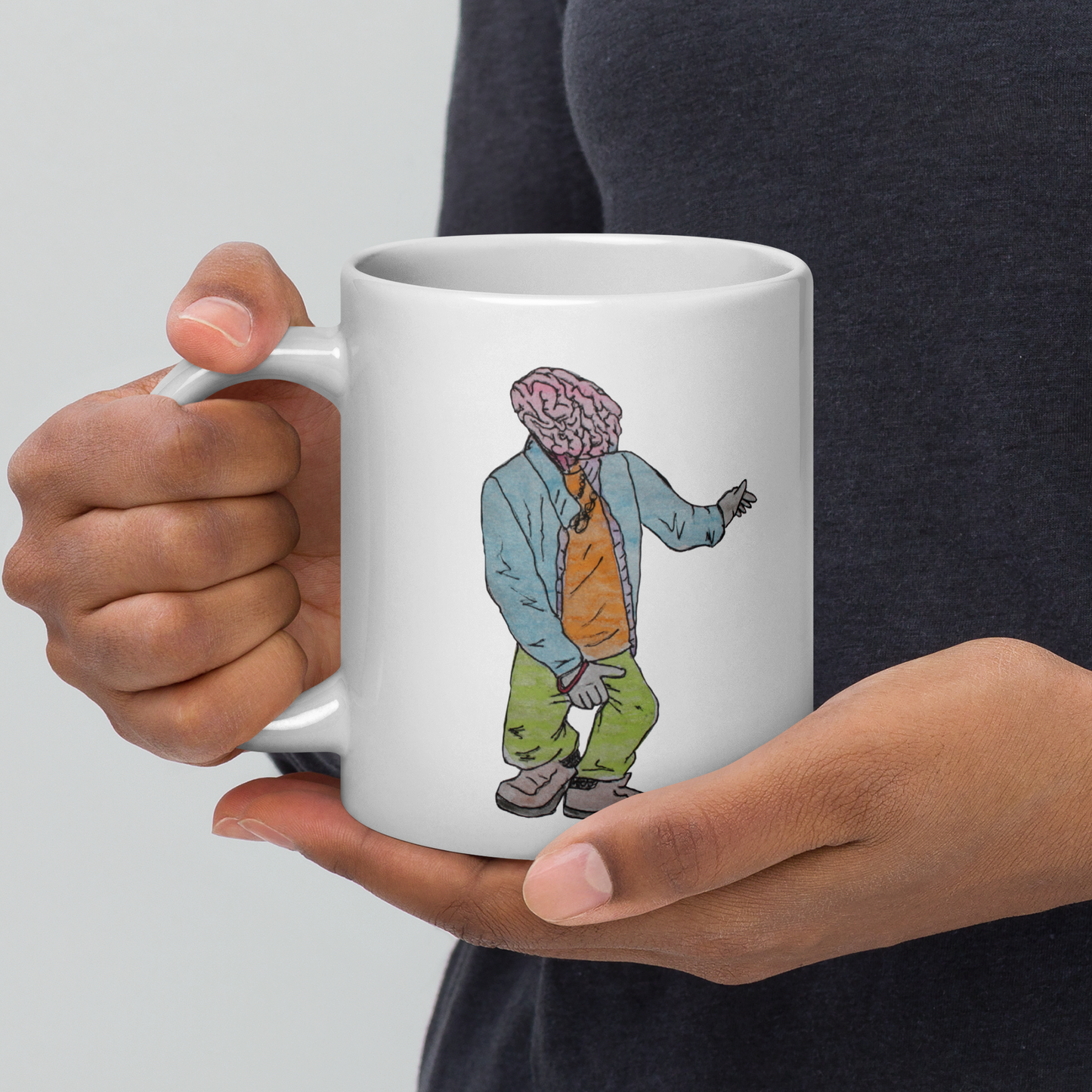 White glossy mug